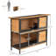 Cage à lapins 48 po avec structure en métal et bois massif, toit imperméable, plateau sans fuites, rampe d'accès facile en bois pour rampe 2, spacieuse