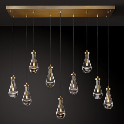Modern Raindrop 9-lights Chandeliers H78"