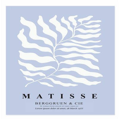 «Botanical Matisse Plant Soft Blue Bohemian», reproduction d'art non encadrée
