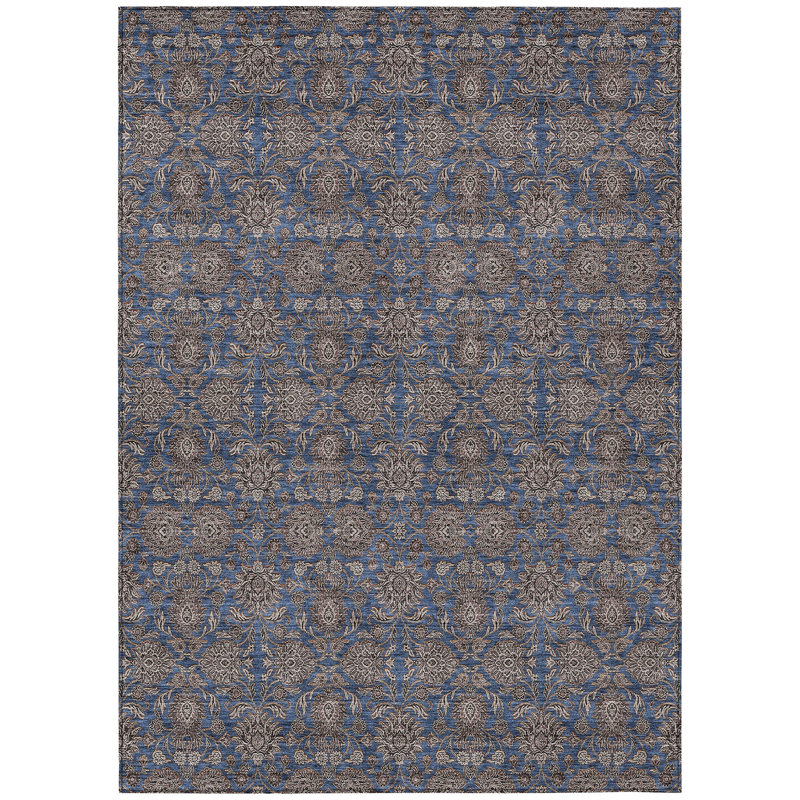 Naadiya Washable Floral Indoor / Outdoor Rug, Rectangle 9' x 12'