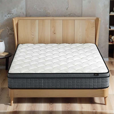 Matelas à plateau-coussin hybride de 12 pouces avec mousse viscoélastique infusée de gel, respirant et hypoallergénique