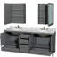 Sheffield 80" Freestanding Double Bathroom Vanity with Marble Top with Medicine Cabinets-889041967