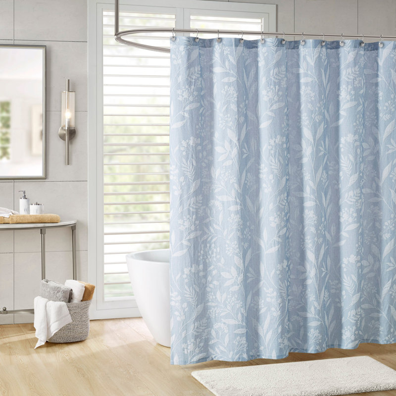 Floral Shower Curtain, Blue