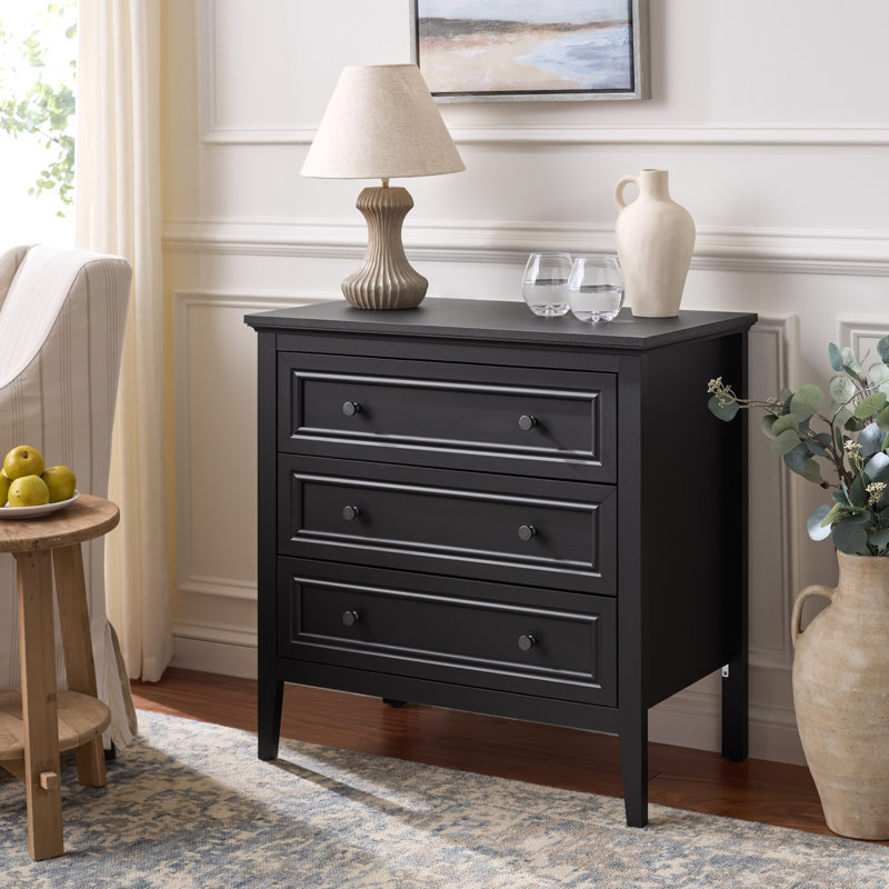 Commode 3 tiroirs Quinta, Noir