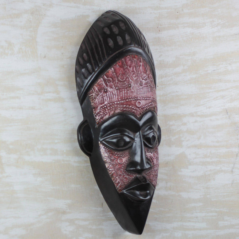 Décoration murale de masque en bois de ghana