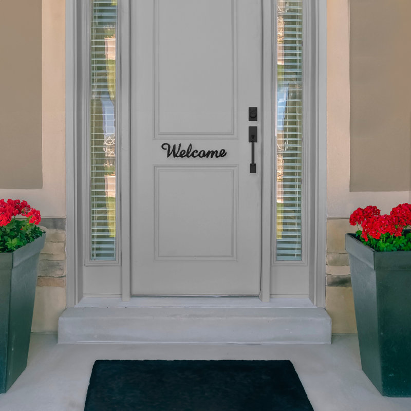 Welcome Door Greeting, Matte Black
