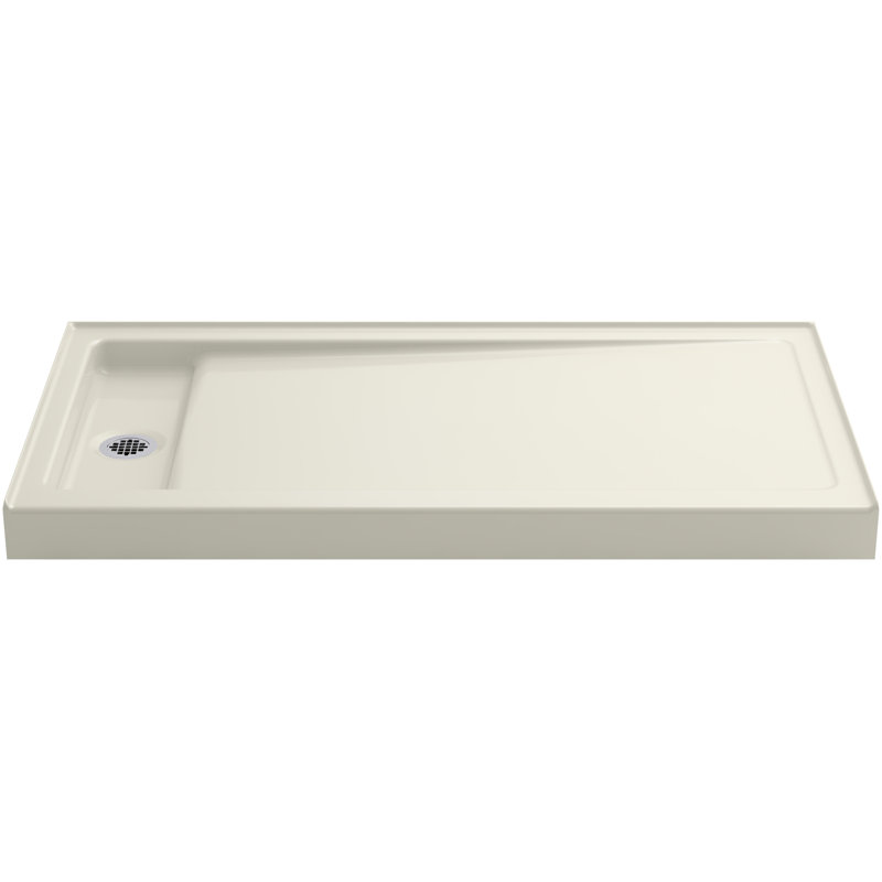 Bellwether Single Threshold Shower Base, Biscuit, Left