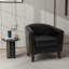Fauteuil demi-tonneau capitonné en similicuir noir Edvardas-1431932706