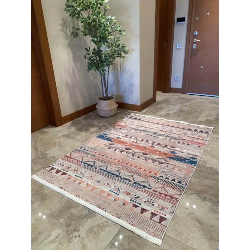 Tapis en coton Tokiko avec envers antidérapant, Tapis de couloir 5 pi 11 po x 14 pi 9 po