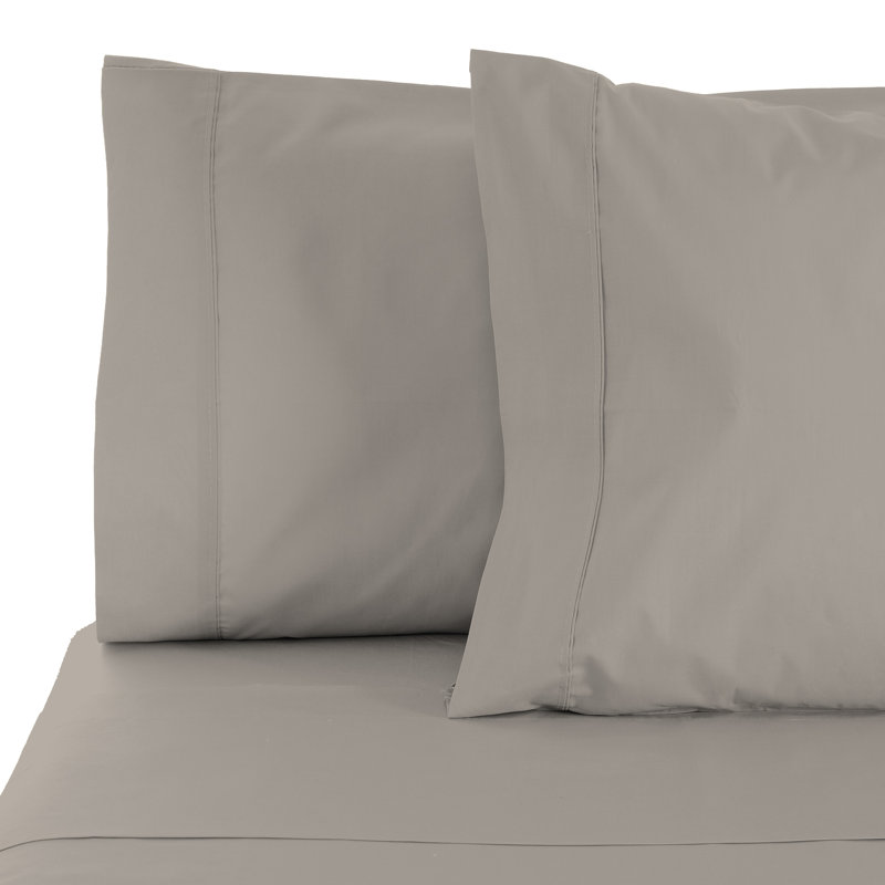 Taupe 100% Cotton Standard Pillowcases with Sateen Weave