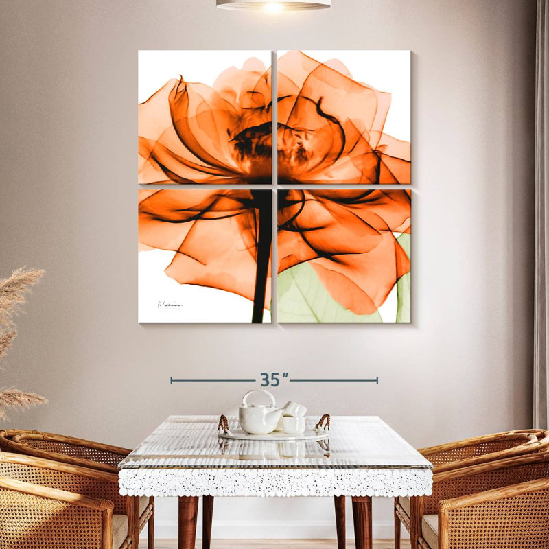 Orange Rose Xray, 45" H x 45" W