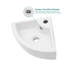 Lavabo de salle de bain mural 18 "x 13" à vasque triangulaire en céramique blanche avec trop-plein-125360013-125360015