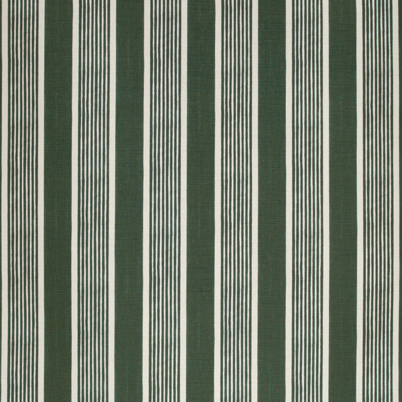 Elba Stripe Fabric, Dark Green