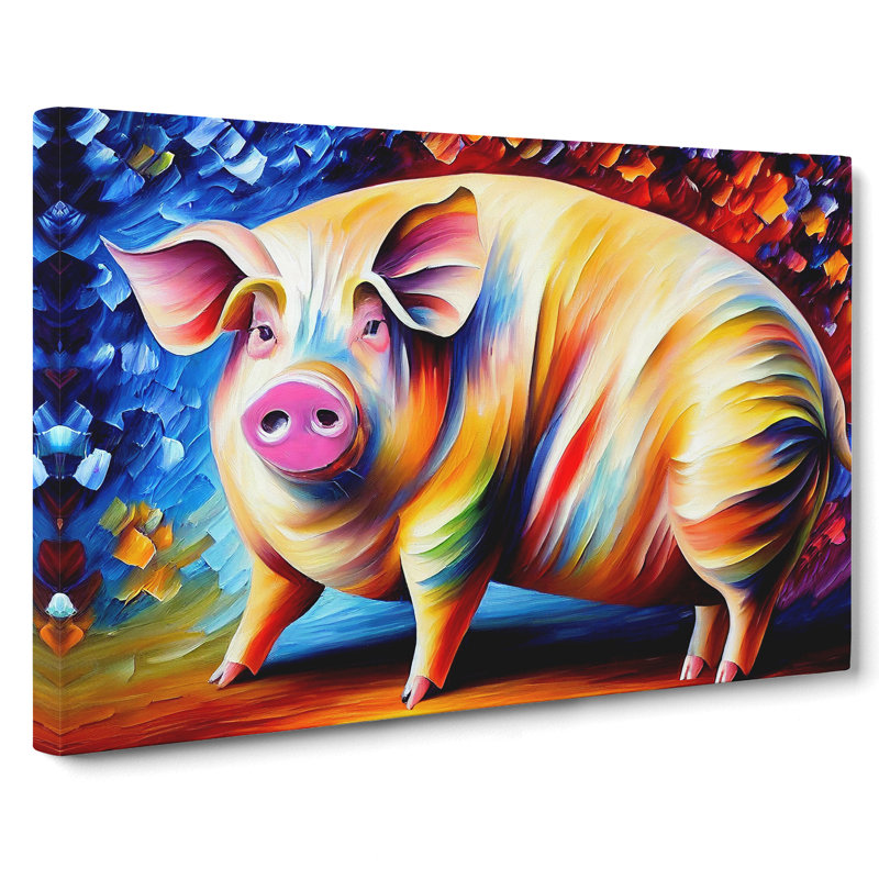 Pig Painting Vol.1 Abstract - Wrapped Canvas, 40cm H x 60cm W x 3cm D