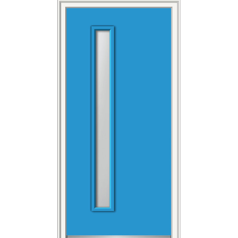 Porte d'entrée pré-suspendue peinte en fibre de verre à 1 lumière Spotlight, H 80 po x l 36 po x P 1,75 po / 6,56 po
