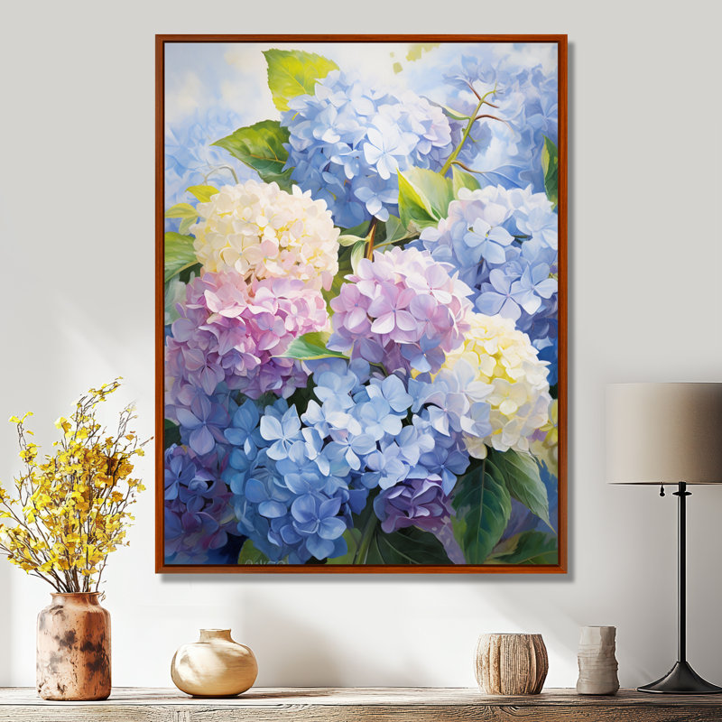 Impression sur toile encadrée «Sangrey Blue Mauve», H 20 po x l 12 po x P 1 po, Cadre flottant brun
