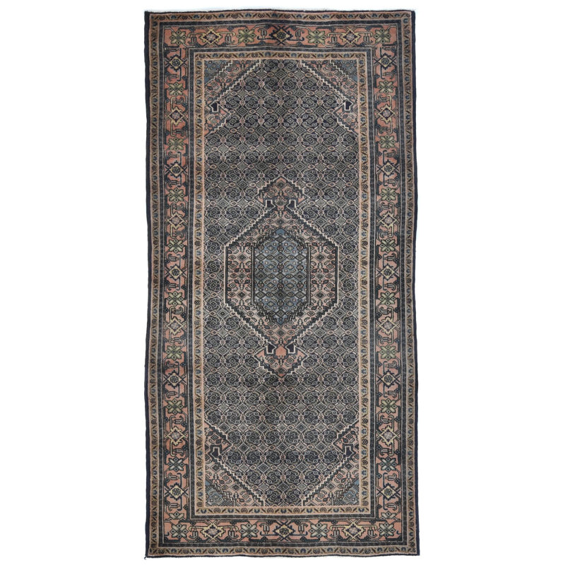 Tapis oriental traditionnel prune 5 x 10 de conception unique et discret