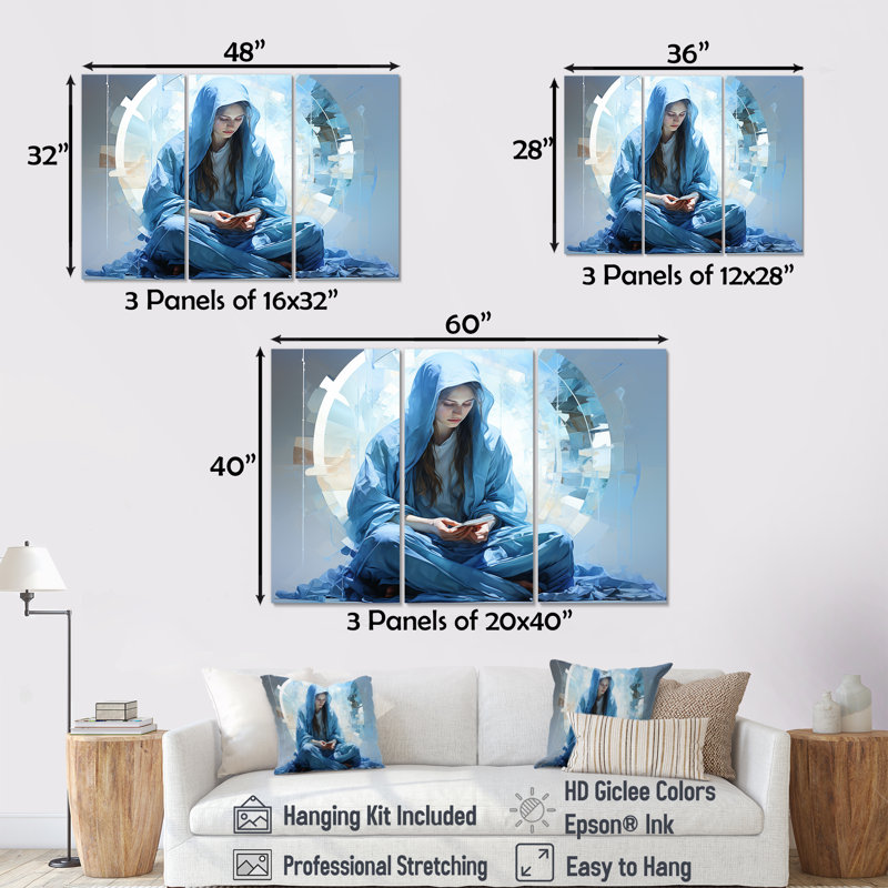 Apostolique azur Christianity Art I - ensemble d'art mural sur toile Christianity, H 28 po x l 36 po x P 1 po