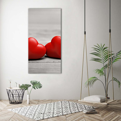 Hearts On The Wood - Wrapped Canvas Print