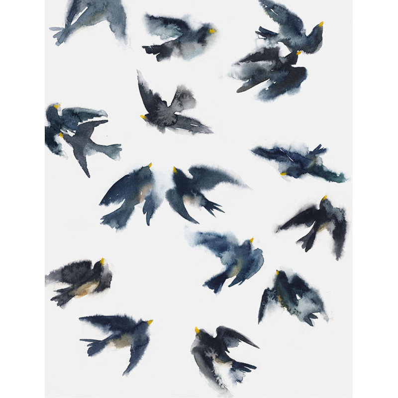 «Birds of a Feather» par Emma Brooks - impression sur toile tendue, Couche de verre, H 31 po x l 24 po