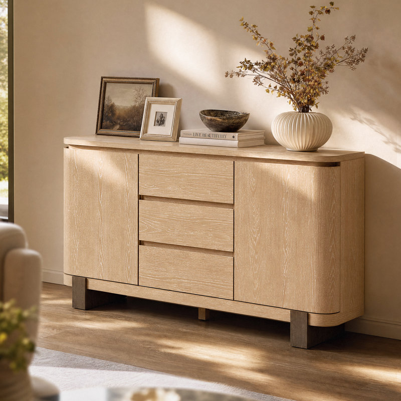Armoire de rangement moderne à 3 tiroirs et 2 portes Akshata