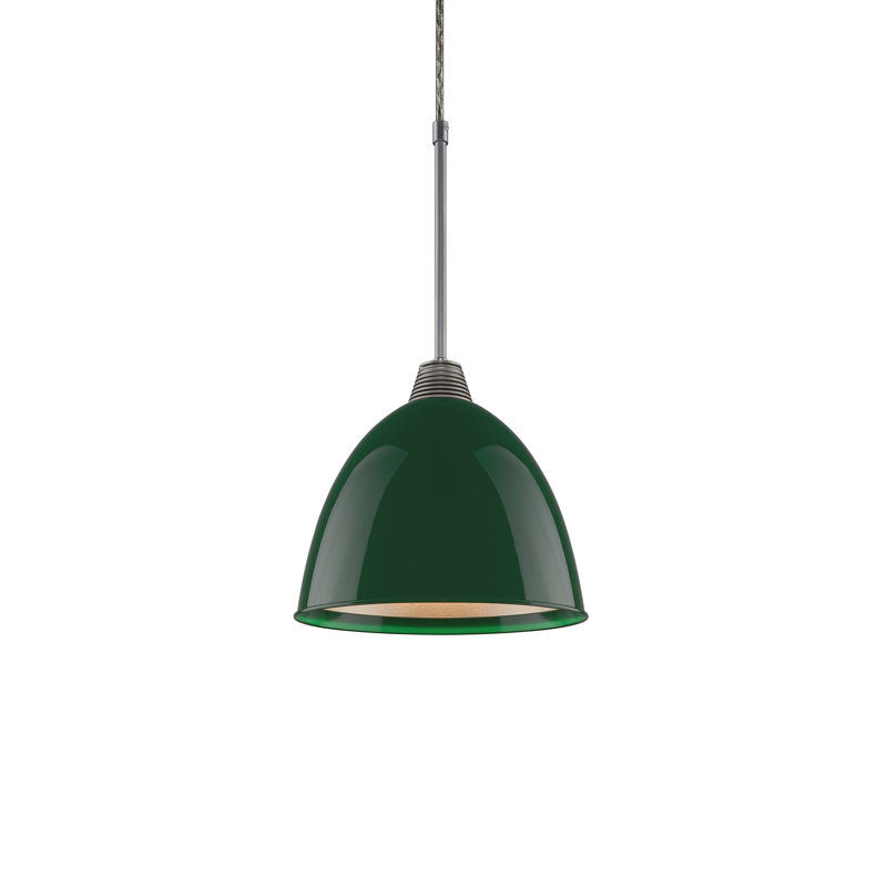 Classic LED Mini Pendant in Matte Chrome with Black Aluminum Shade
