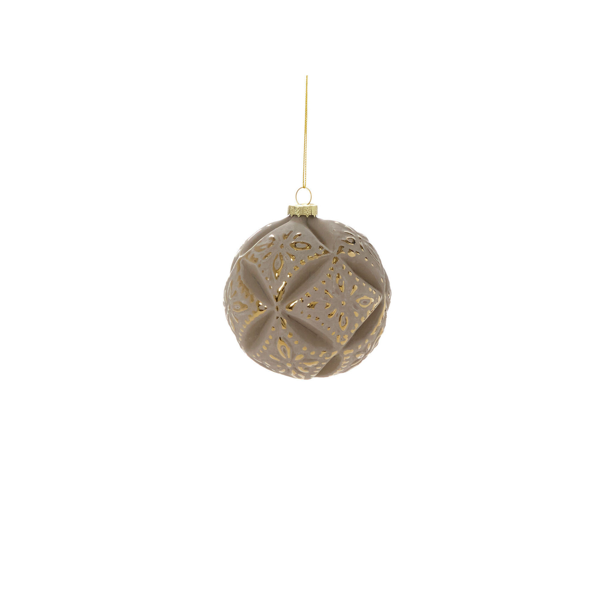 Embossed Ornament 4", Gray