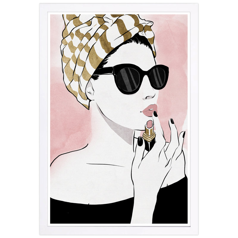 « all glammed up night feuille », impression encadrée, H 13 po x l 19 po x P 0,75 po, Cadre blanc
