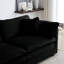 2 fauteuils d'appoint rembourrés en chenille noire. Structure en bois massif, rembourrage en éponge confortable, tissu respirant, chaises d'appoint de salon avec coussin confortable en noir, très confortable