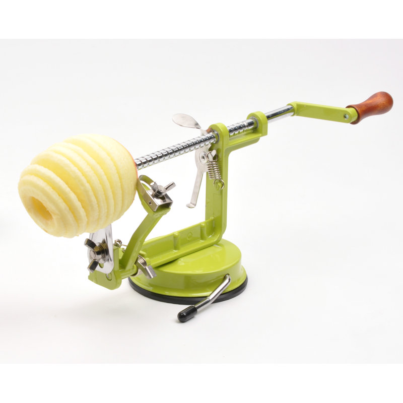Green Stainless Steel Apple Peeler Corer Slicer with Suction Base