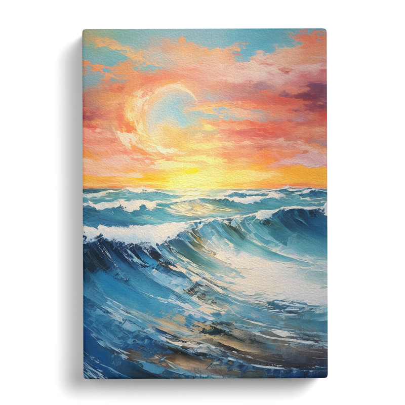 Seascape Tachisme Art - Wrapped Canvas, 76cm H x 50cm W x 3cm D