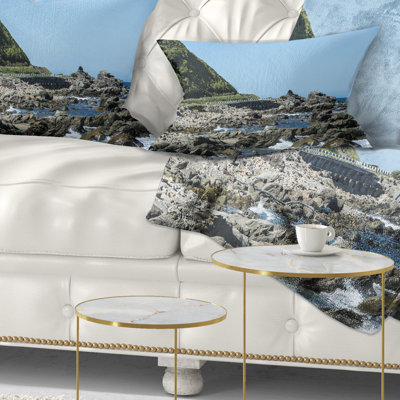 Coussin lombaire de plage rocky new zealand seascape magnifique