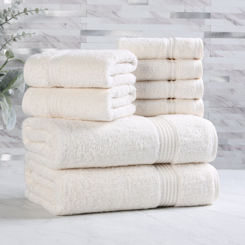 Ensemble de serviettes de bain 8 pièces Alexia Heritage, Ivoire ivoire