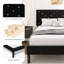 Lit plateforme tapissier, taille simple, noir, avec métal et bois, pieds en plastique robustes, capacité de 800 livres, barres de suspension silencieuses, lattes en bois massif, aucun sommier nécessaire, facile à