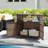 Outdoor Storage Cabinet w/Acacia Wood Top 2 Doors Buffet Cabinet Sideboard