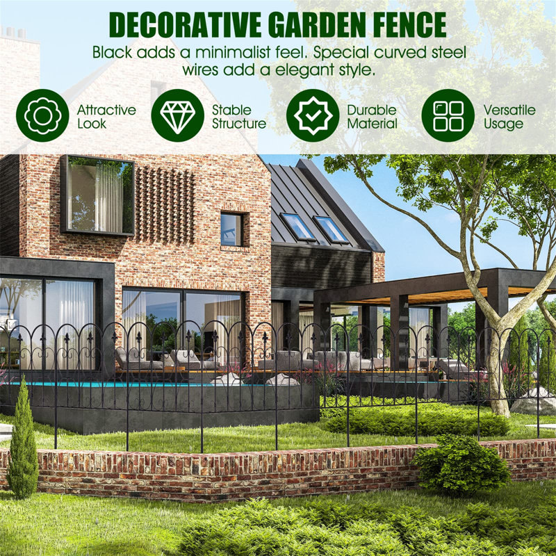 80cm H x 60cm W Iron Fan Trellis Side Panel