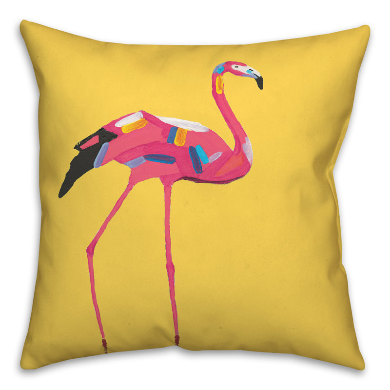 Outdoor Reversible Throw Pillow, Yellow