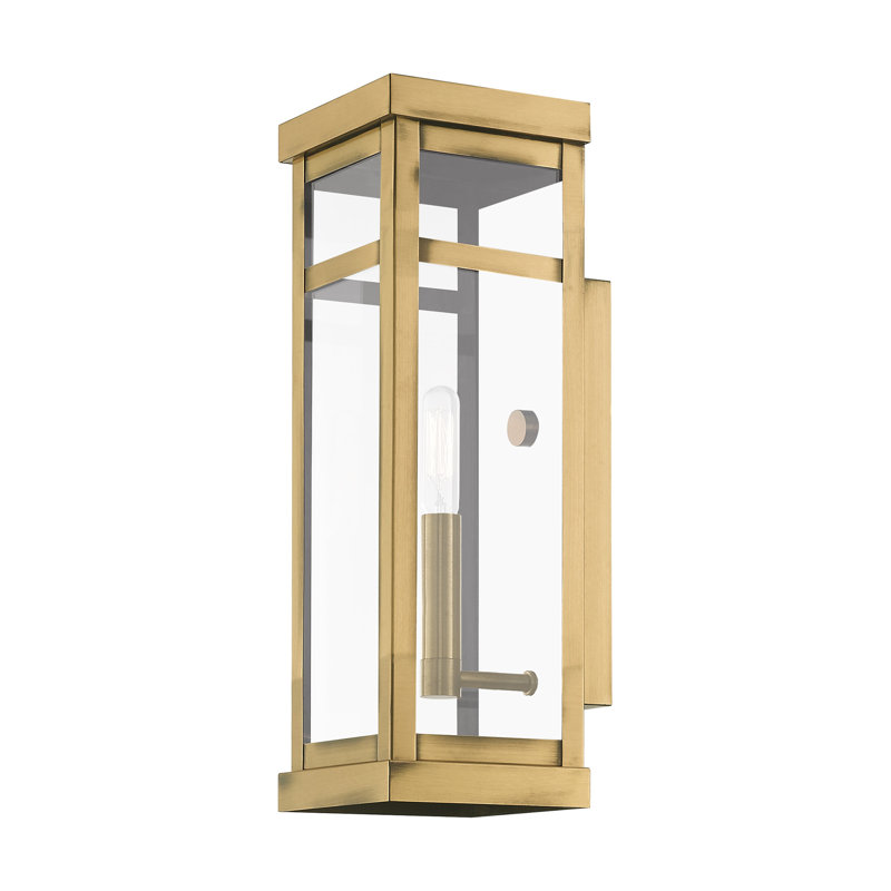 Swann Wall Light, Antique Brass, 15" H x 5" W x 5.5" D