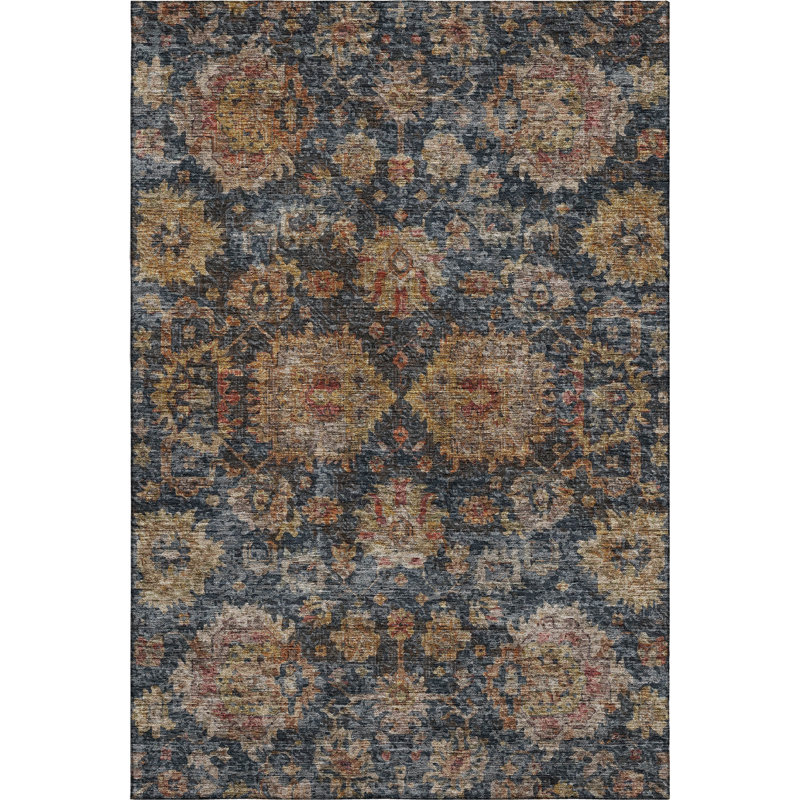 Premium Machine Washable Christina AMF1094 Damask Rug, Rectangle 2'6" x 3'10"