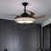 42-inch Black Bird's Nest Style Colorful Bluetooth Fan Light | Remote Control + App Intelligent Control Colorful Dimming