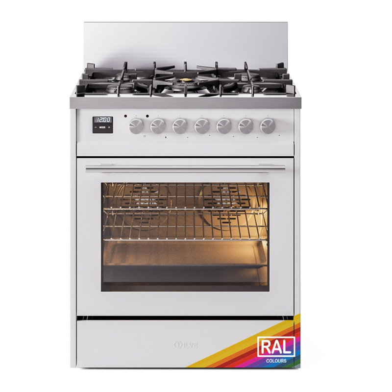 Cuisinière à double carburant 30 po ILVE Professional Plus II, Propane liquide, RAL classique / acier inoxydable