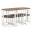 Ensemble de salle à manger moderne de 7 pièces avec dessus en faux marbre-1743704473-1743704472
