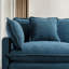 Chenille bleue rembourrée luxueuse en forme de L avec 5 coussins, un canapé spacieux pour le salon et des coussins-197913307