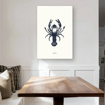 Blue Lobster - Bathroom Blue Metal Print for Home Decor