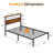 Vintage Industrial Bed Frame With Storage & LED Lights-698937911