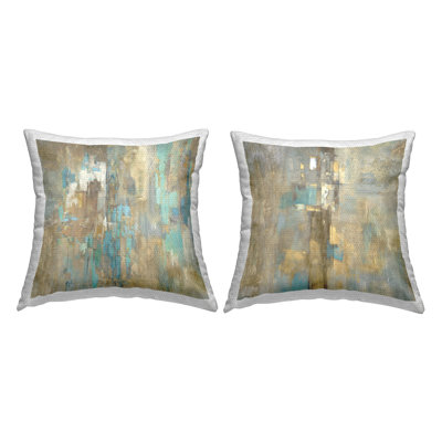 Ensemble de coussins d'extérieur 2 pièces Gold & Rustic Abstractions par Justin Turner