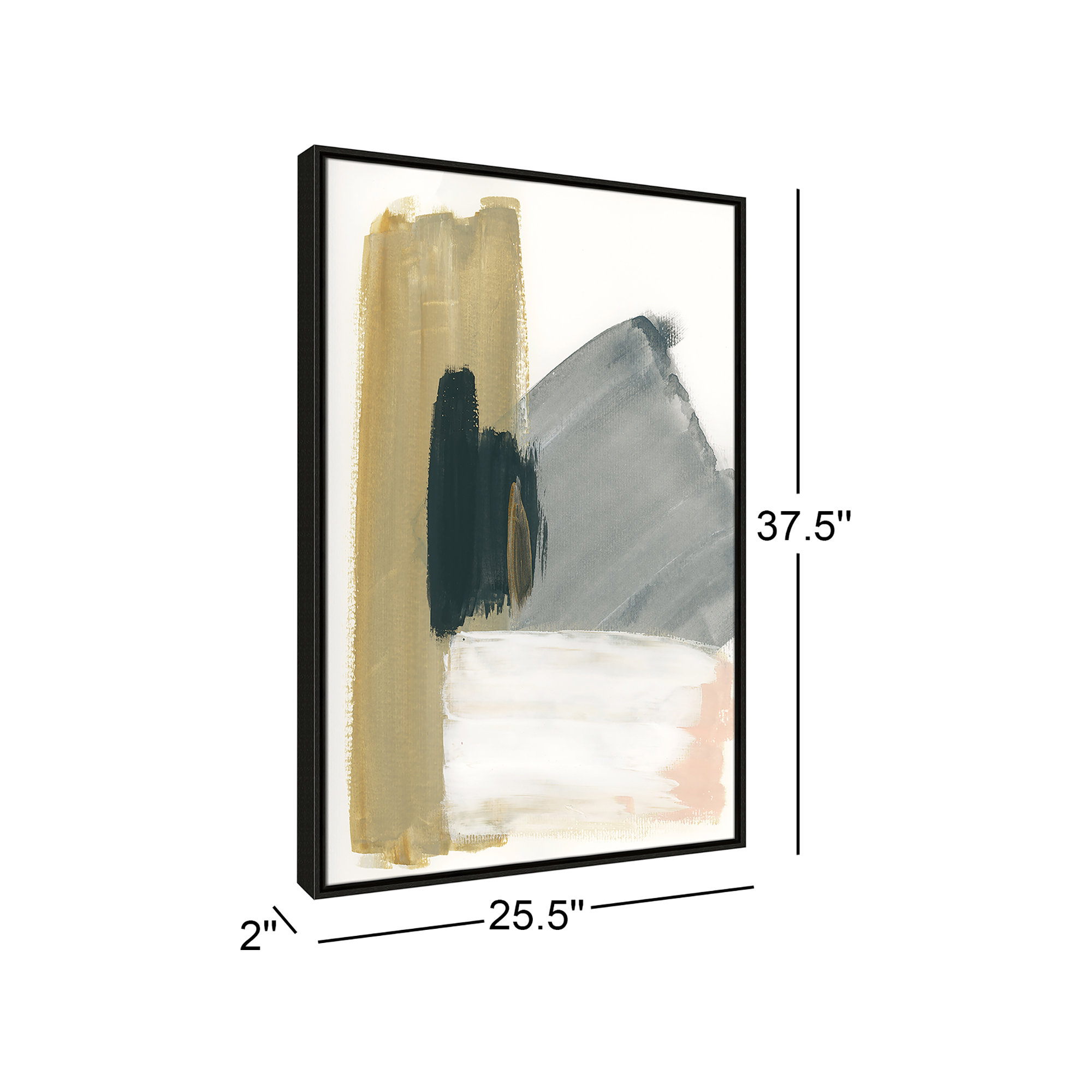 Marble Block Symmetry II by - Floater Frame Print on Canvas, Espresso Framed, 37.5" H x 25.5" W x 2" D