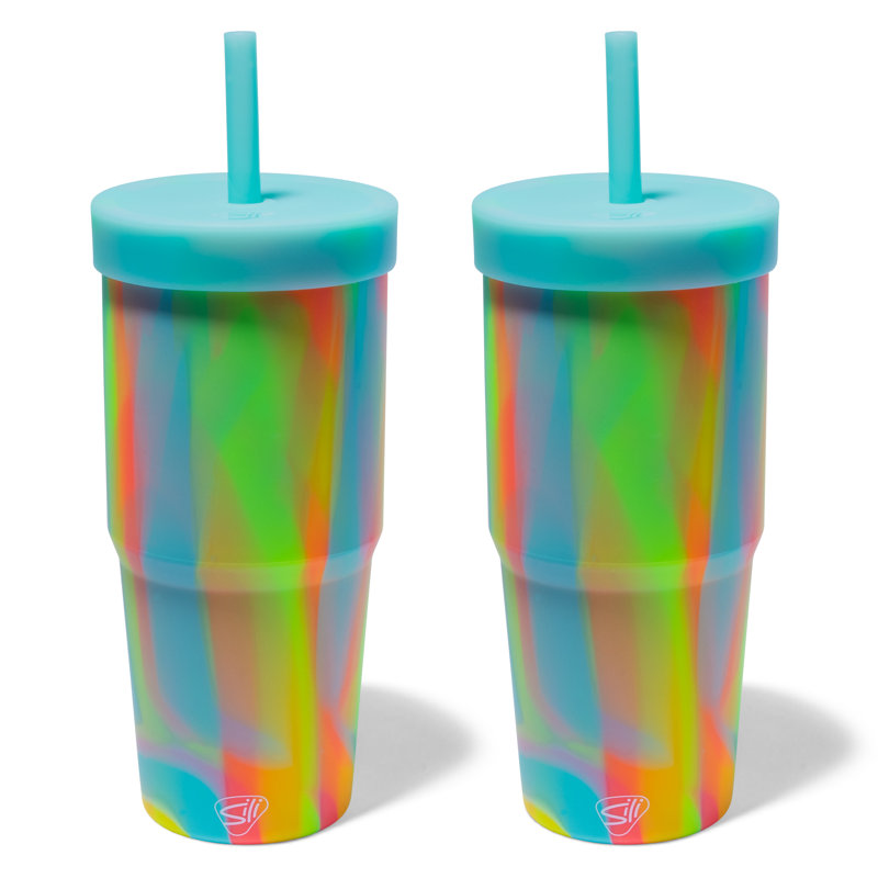 Silipint: Gobelets en silicone pour paille 32 oz: Paquet de 2 sucriers réutilisables