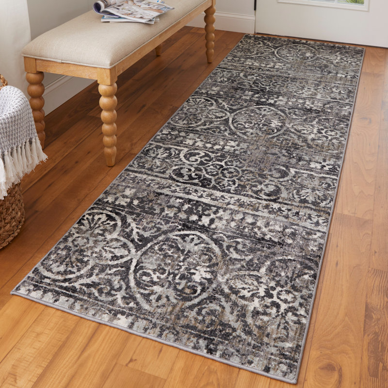 Tapis gris anthracite Costigan, Tapis de couloir 2 pi 7 po x 8 pi