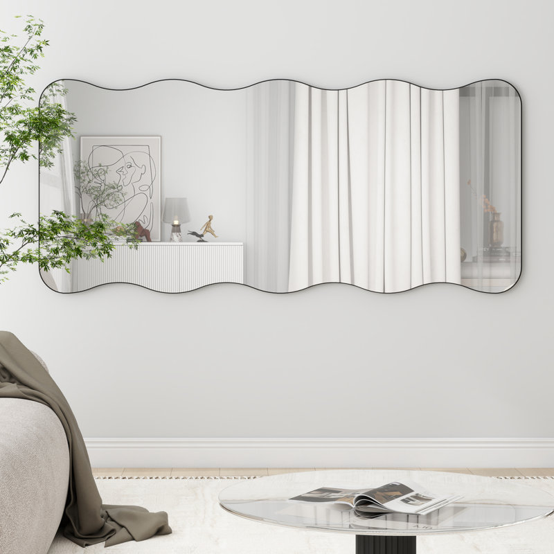 Tierone Wavy Metal Rectangle Full Length Mirror